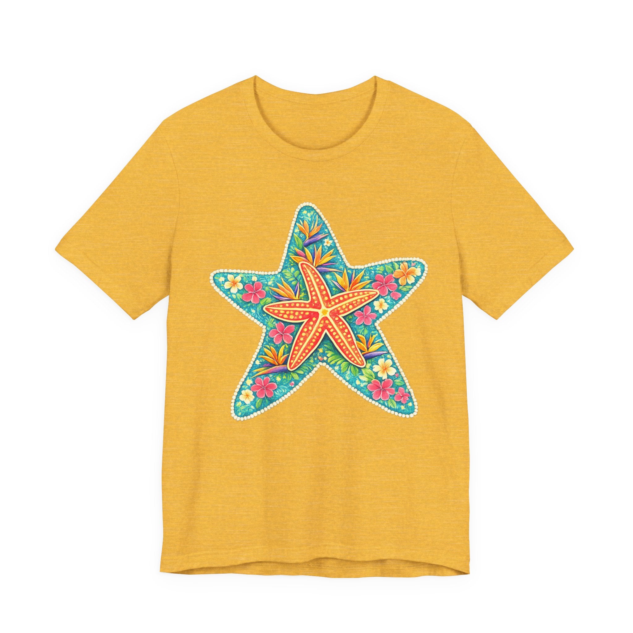 Starfish Floral Tee — Colorful Tropical Beach T-Shirt