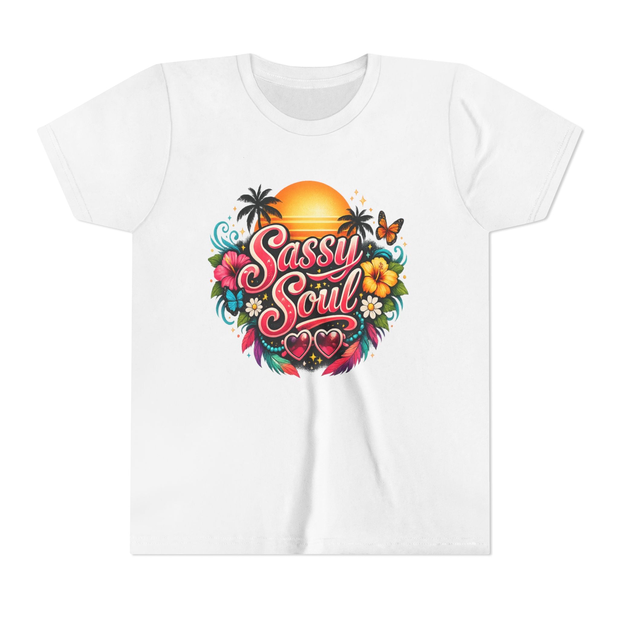 Sassy Soul Youth Tee - Tropical Sunset Floral Kids Shirt