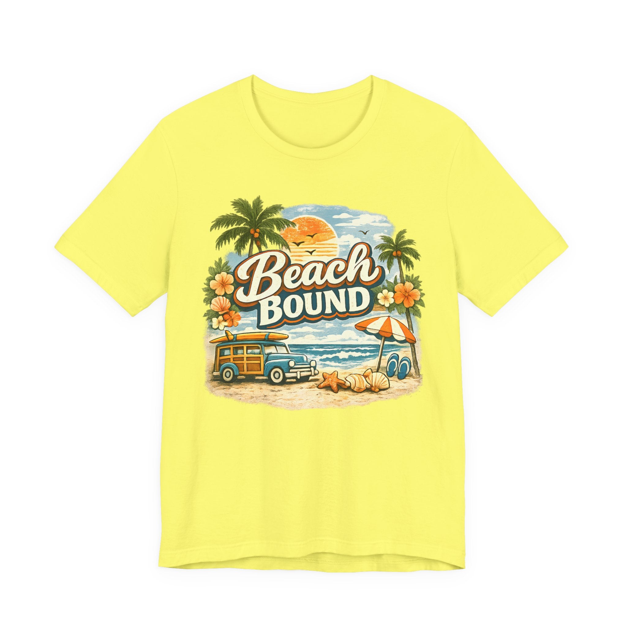Beach Bound T-Shirt — Retro Surf Van & Palm Trees Tee