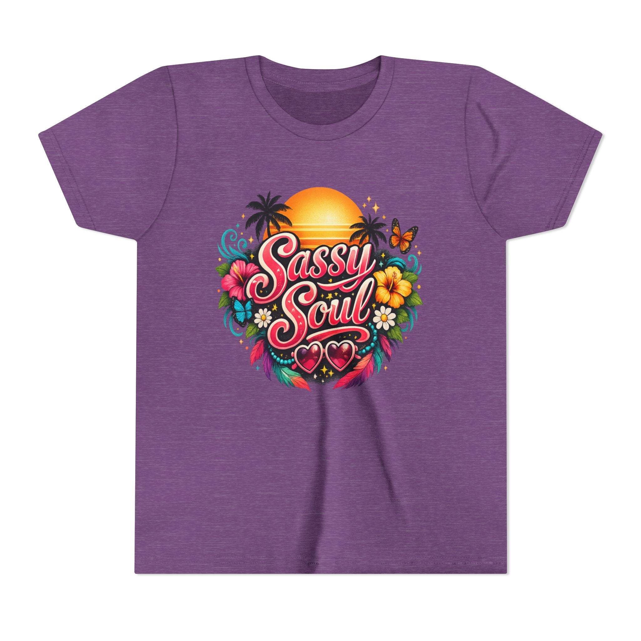 Sassy Soul Youth Tee - Tropical Sunset Floral Kids Shirt