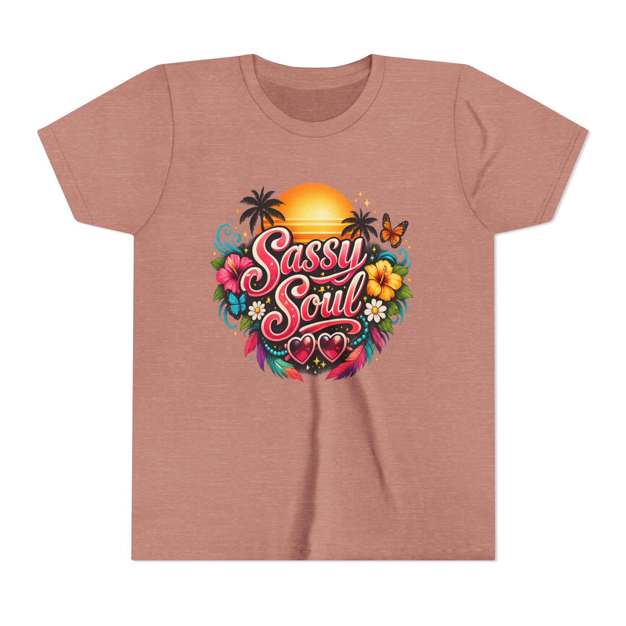 Sassy Soul Youth Tee - Tropical Sunset Floral Kids Shirt