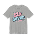 Six Seven Cute Pastel Graphic Tee — Playful Retro Number Shirt