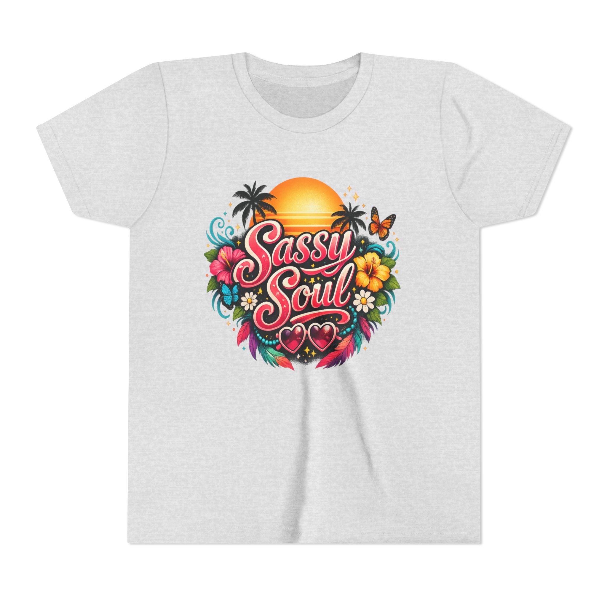 Sassy Soul Youth Tee - Tropical Sunset Floral Kids Shirt