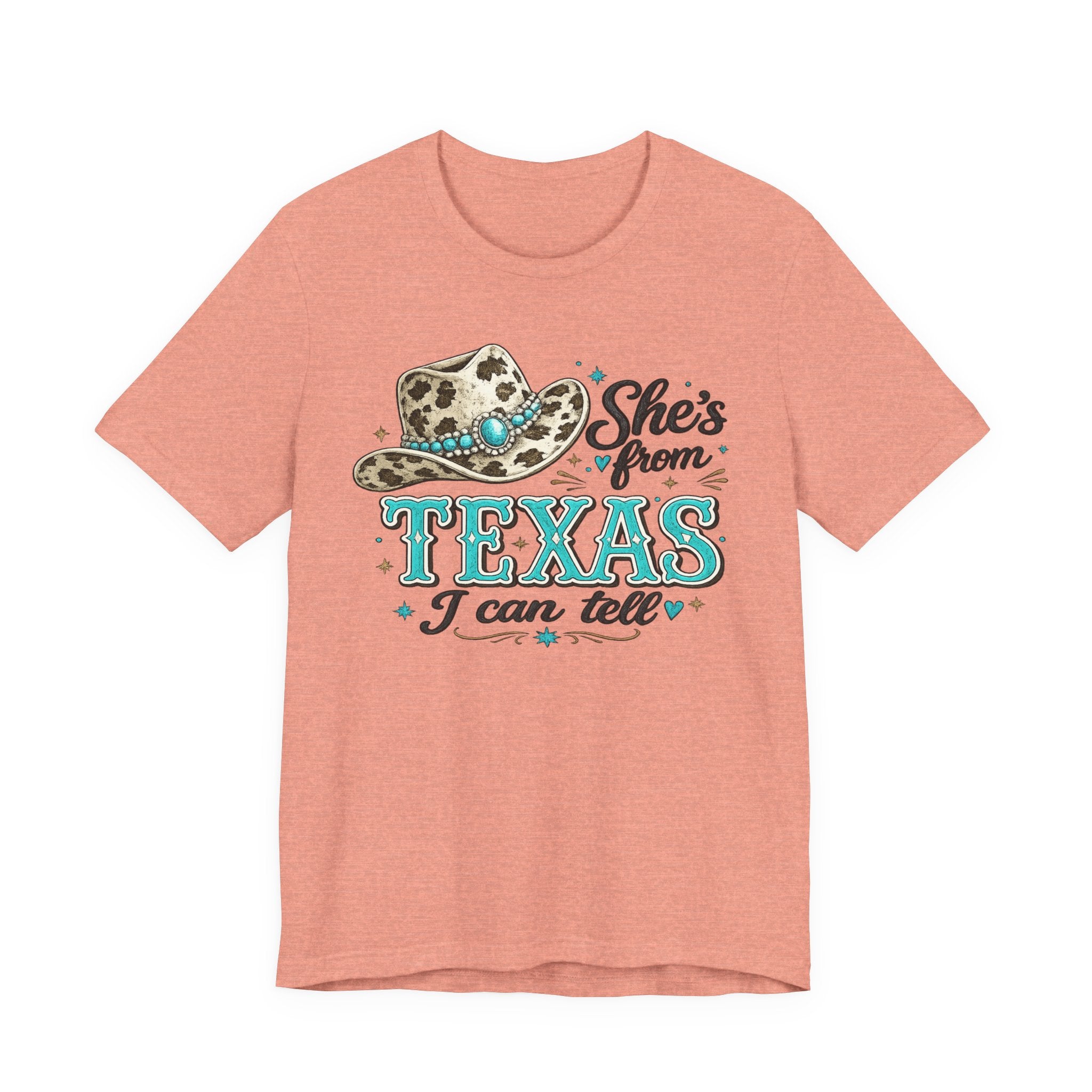 She’s From Texas T-Shirt – Leopard Cowgirl Hat Graphic Tee