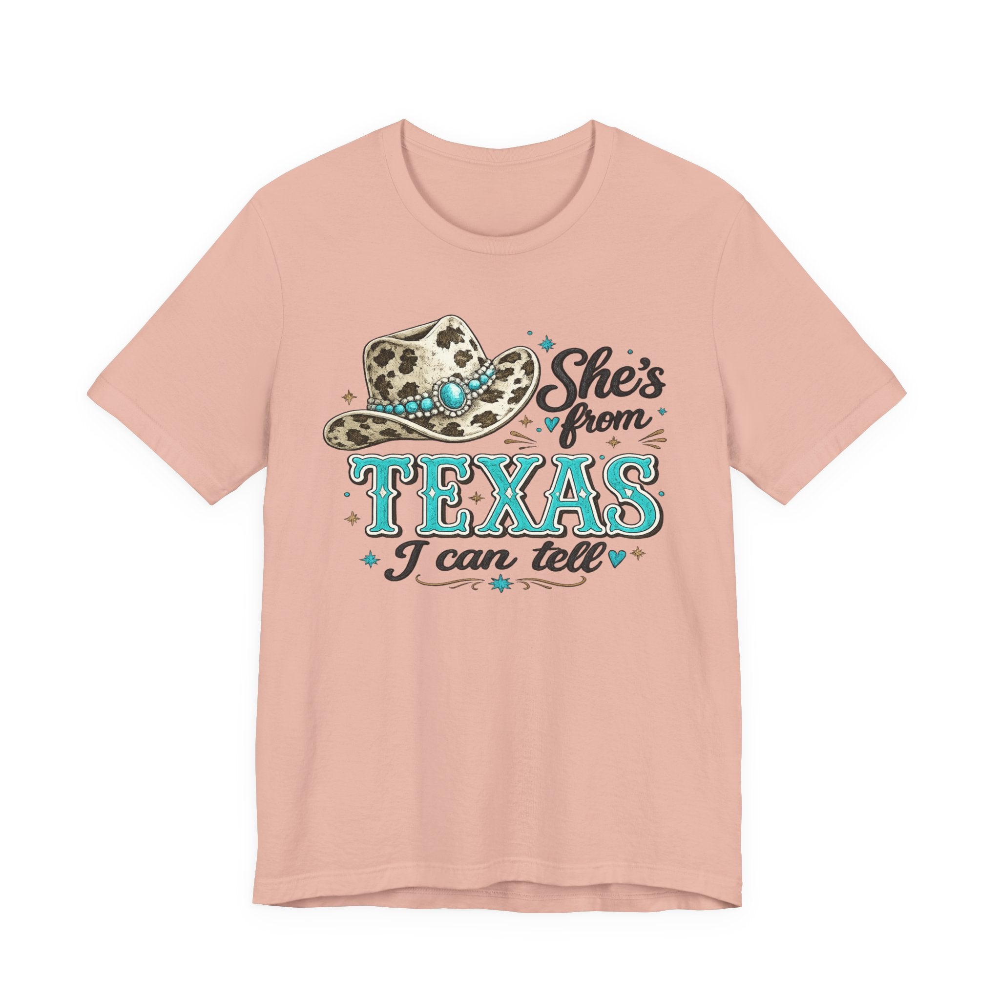 She’s From Texas T-Shirt – Leopard Cowgirl Hat Graphic Tee