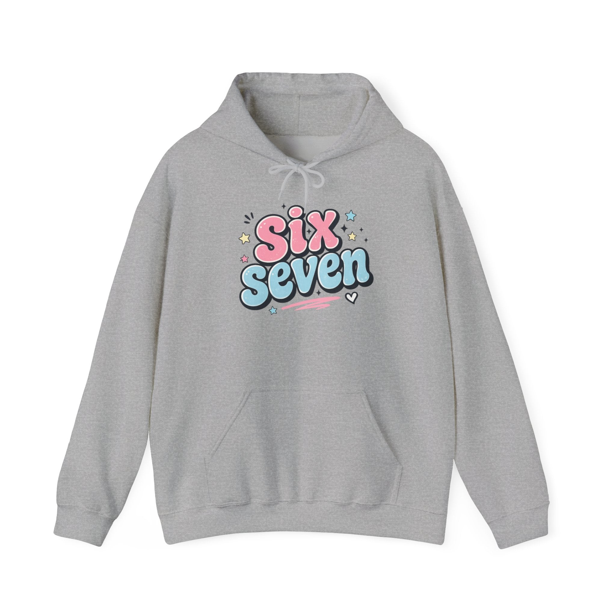 Six Seven Hoodie — Cute Pastel "Six Seven" Graphic Sweatshirt