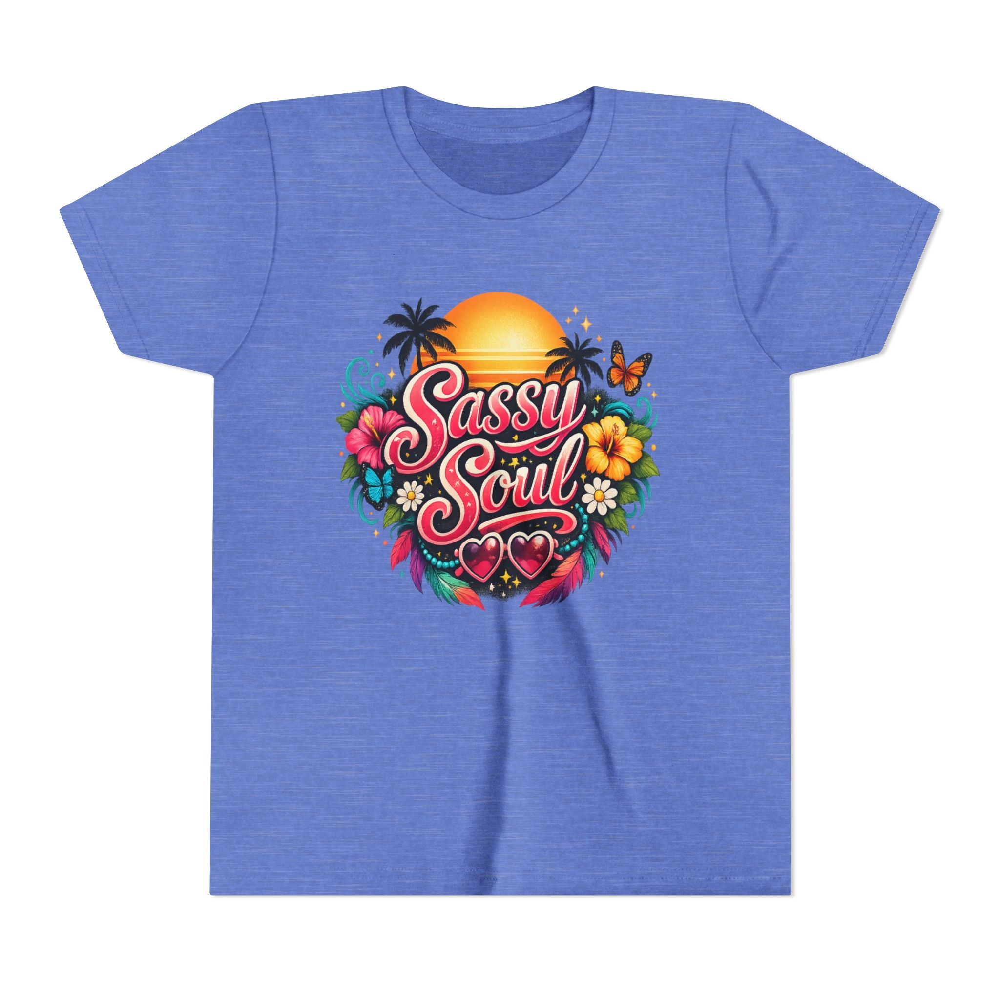 Sassy Soul Youth Tee - Tropical Sunset Floral Kids Shirt
