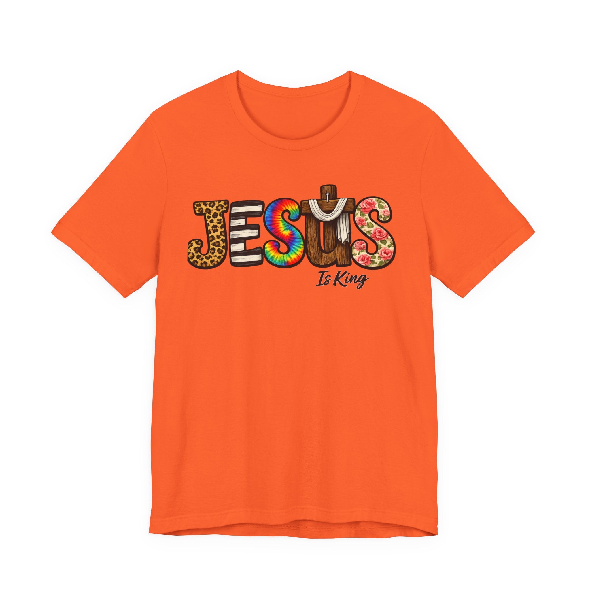 Jesus Graphic Tee — Colorful Americana Faith Design
