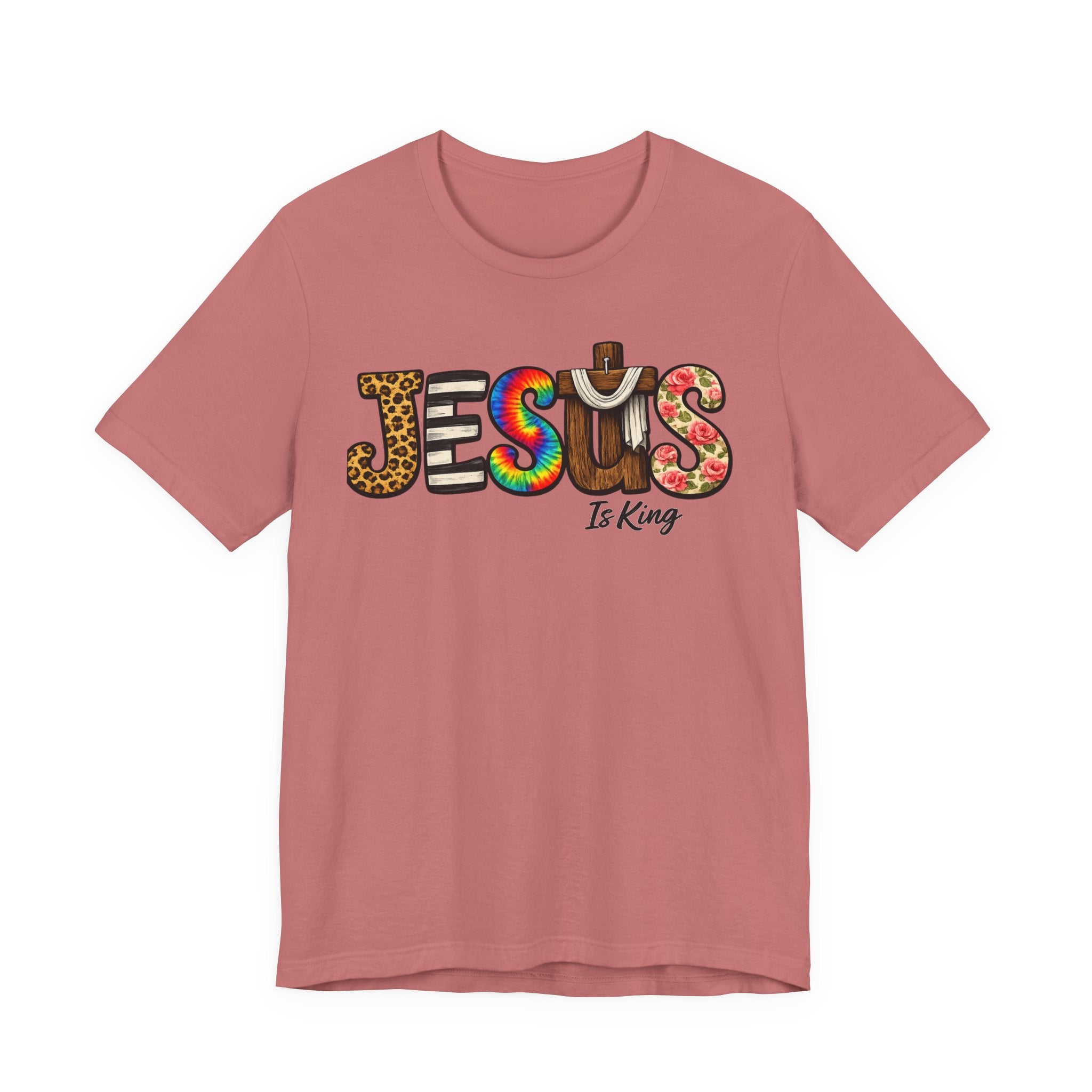 Jesus Graphic Tee — Colorful Americana Faith Design