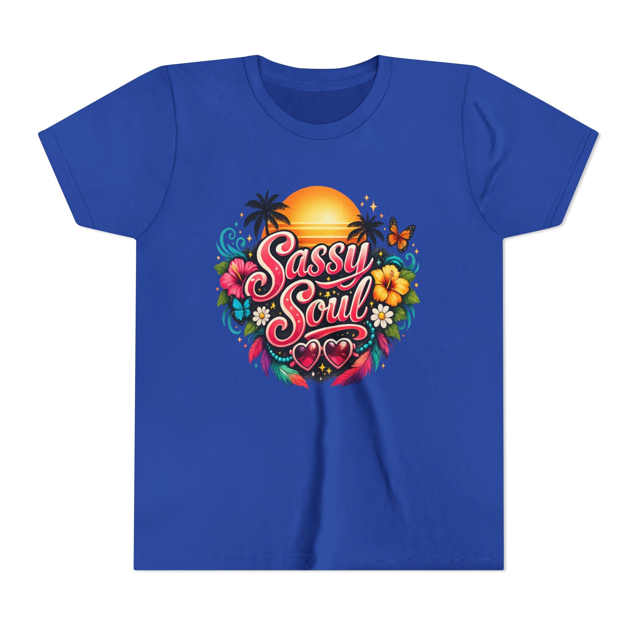 Sassy Soul Youth Tee - Tropical Sunset Floral Kids Shirt